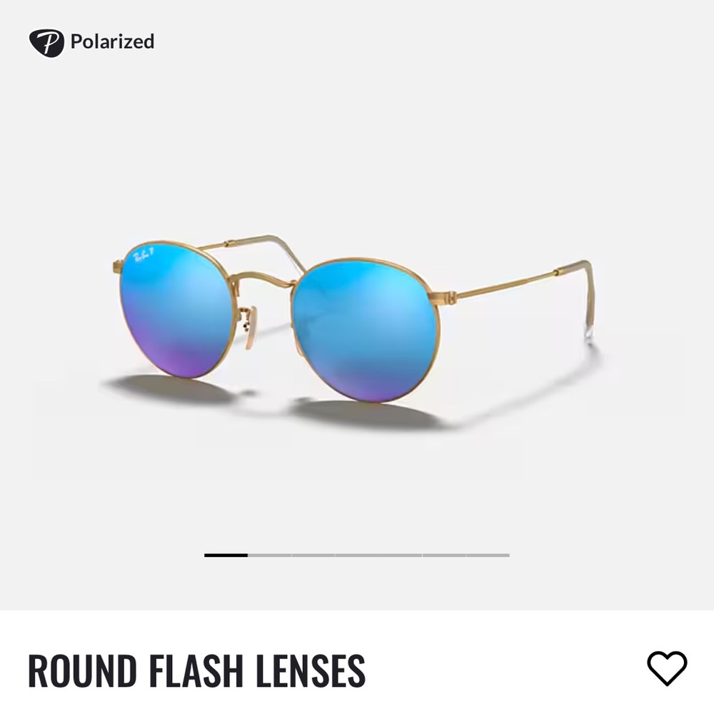 Ray-Ban Gold Frame with Blue Lenses Sunglasses
